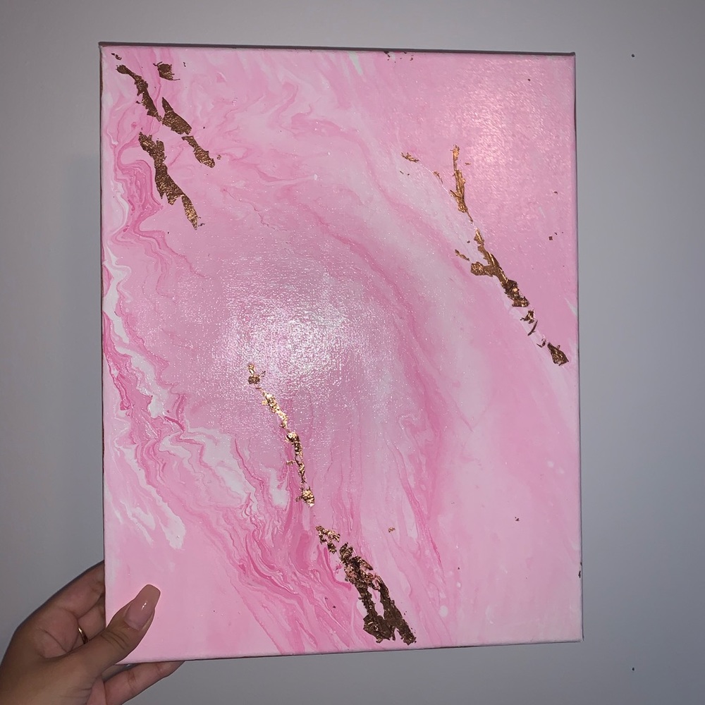 Art🤍 Pink&Rose gold painting